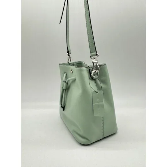 Donna Karan NY Lawrence smooth leather bucket crossbody bag -Jade/Sage USED - Picture 8 of 16
